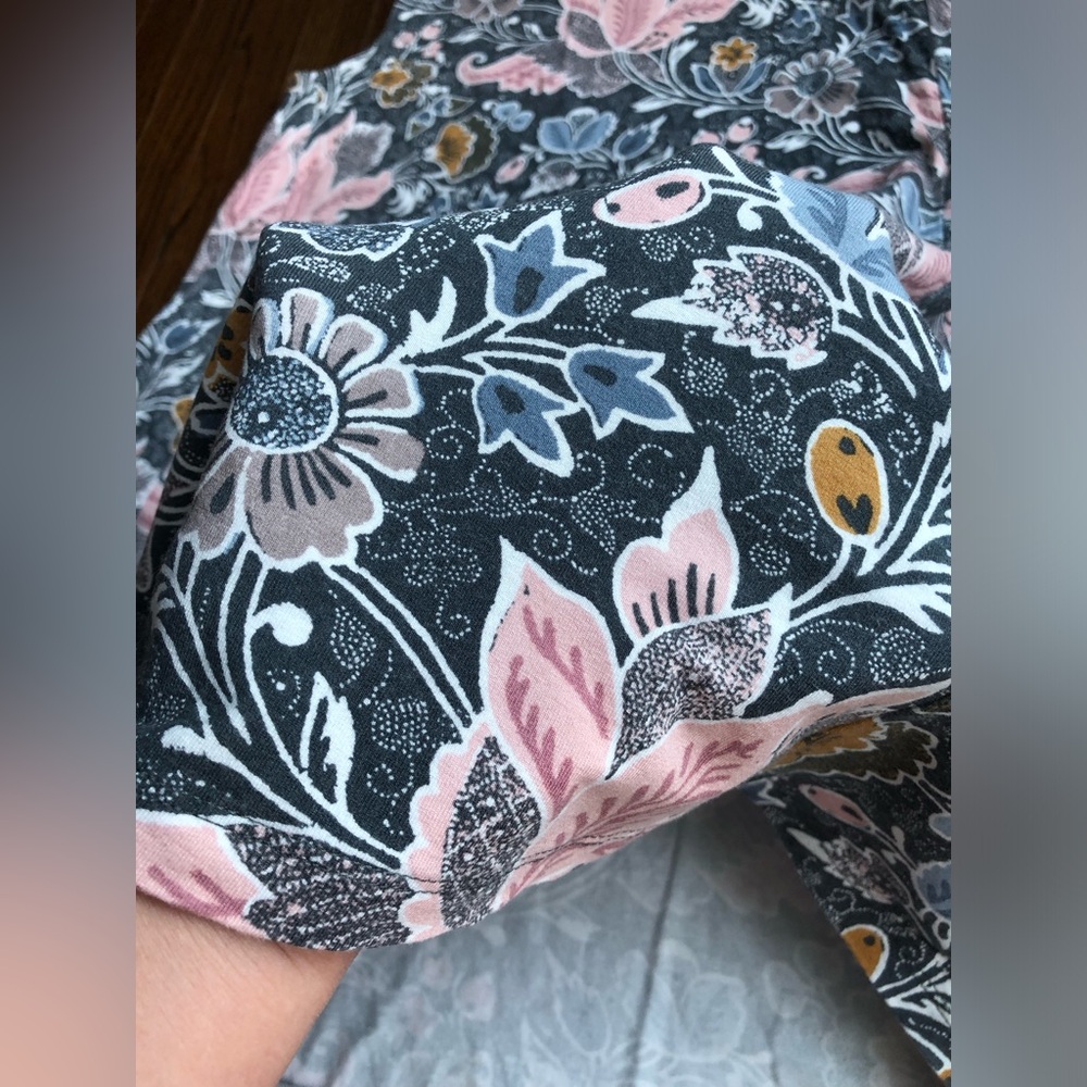 LOFT Women’s M Gray/Blue/Pink Floral Sleeveless Flowing A-Line Sun Dress - EUC! - Picture 9 of 9